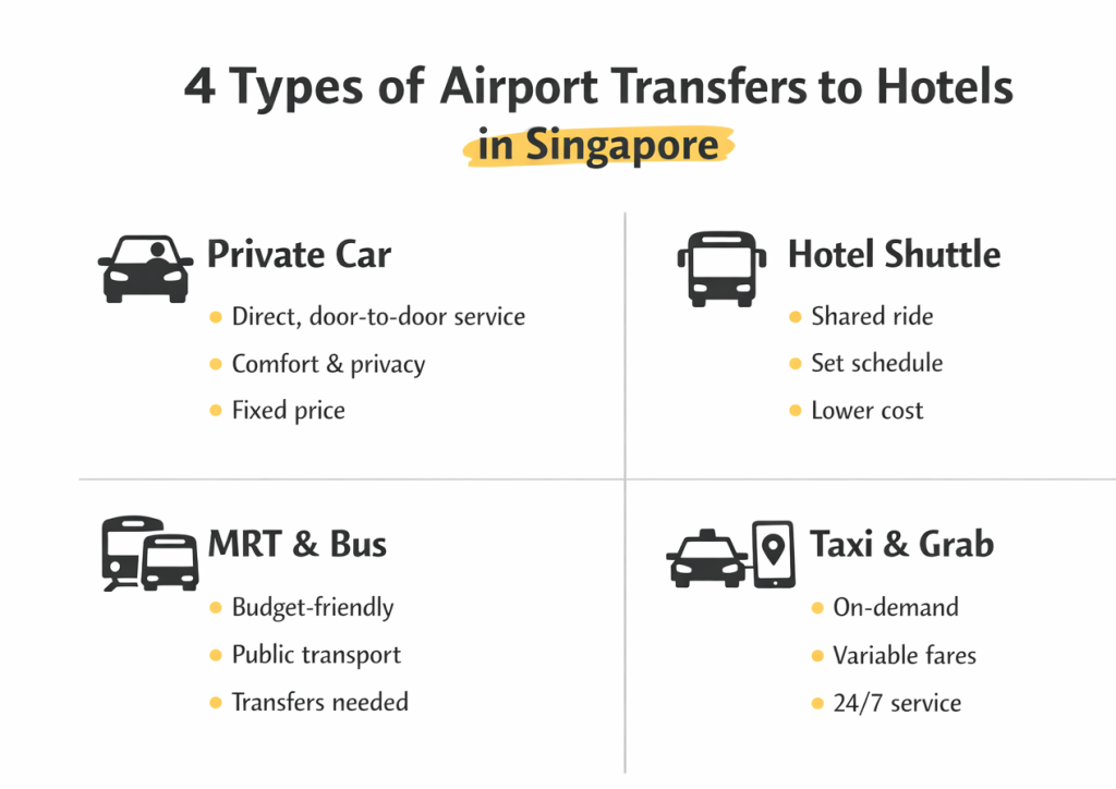 4 Types of Airport Transfer to Hotels in Singapore 4 Types of Airport Transfer to Hotels in Singapore